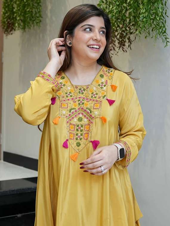 women solid with work long sleeve ethnic co-ord set - 22379627 -  Standard Image - 5