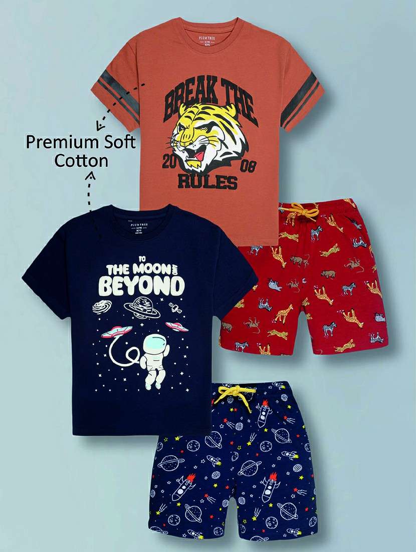boys pack of 2 printed shorts set