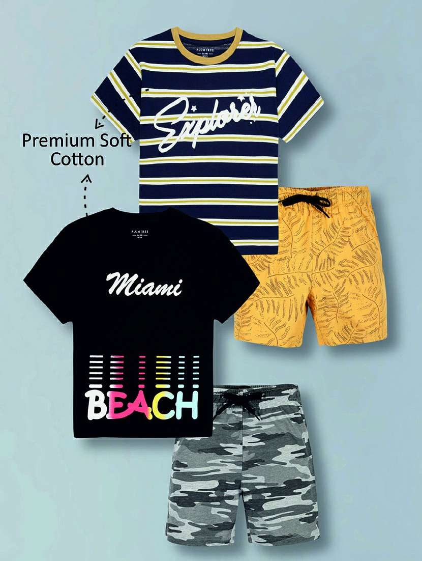 boys pack of 2 printed shorts set