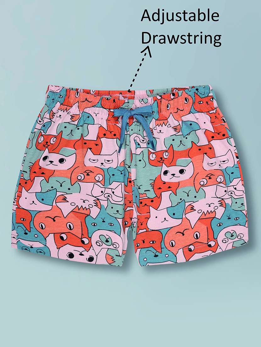girls pack of 2 printed shorts set - 22379651 -  Standard Image - 3