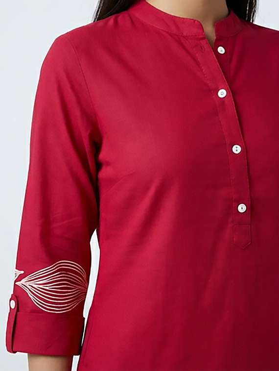 women printed three quarter sleeve kurta - 22379673 -  Standard Image - 3