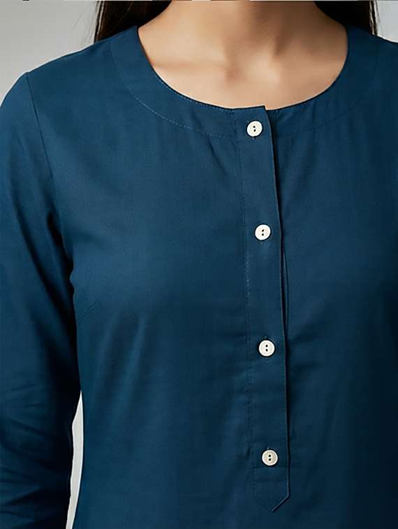 women printed three quarter sleeve kurta - 22379675 -  Standard Image - 3