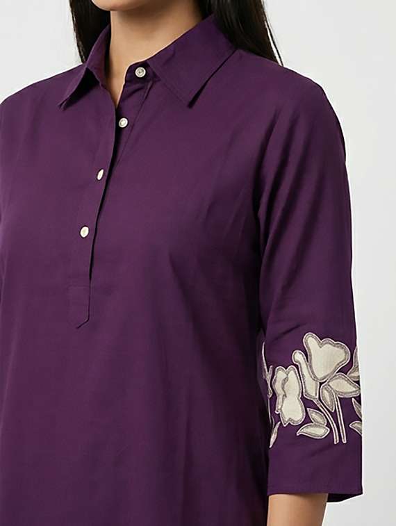 women printed three quarter sleeve kurta - 22379677 -  Standard Image - 3