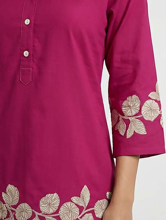 women printed three quarter sleeve kurta - 22379680 -  Standard Image - 3