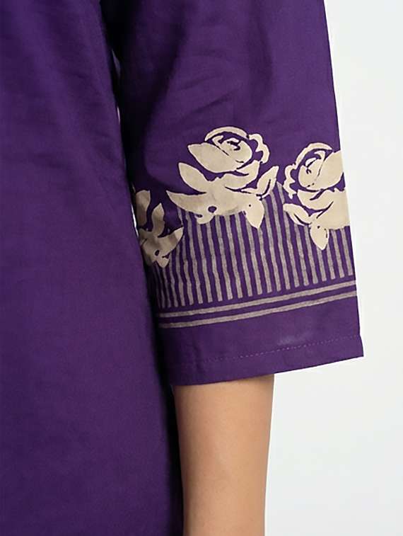 women printed three quarter sleeves straight kurta - 22379682 -  Standard Image - 3