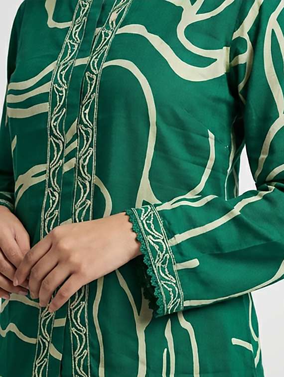 women printed long sleeves ethnic co-ord set - 22379756 -  Standard Image - 3