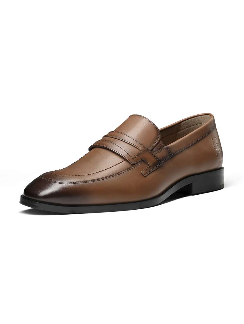 men tan slip on formal shoes - 22379769 -  Standard Image - 3