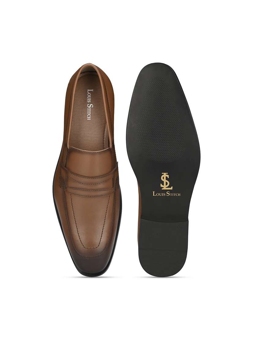 men tan slip on formal shoes - 22379769 -  Standard Image - 5