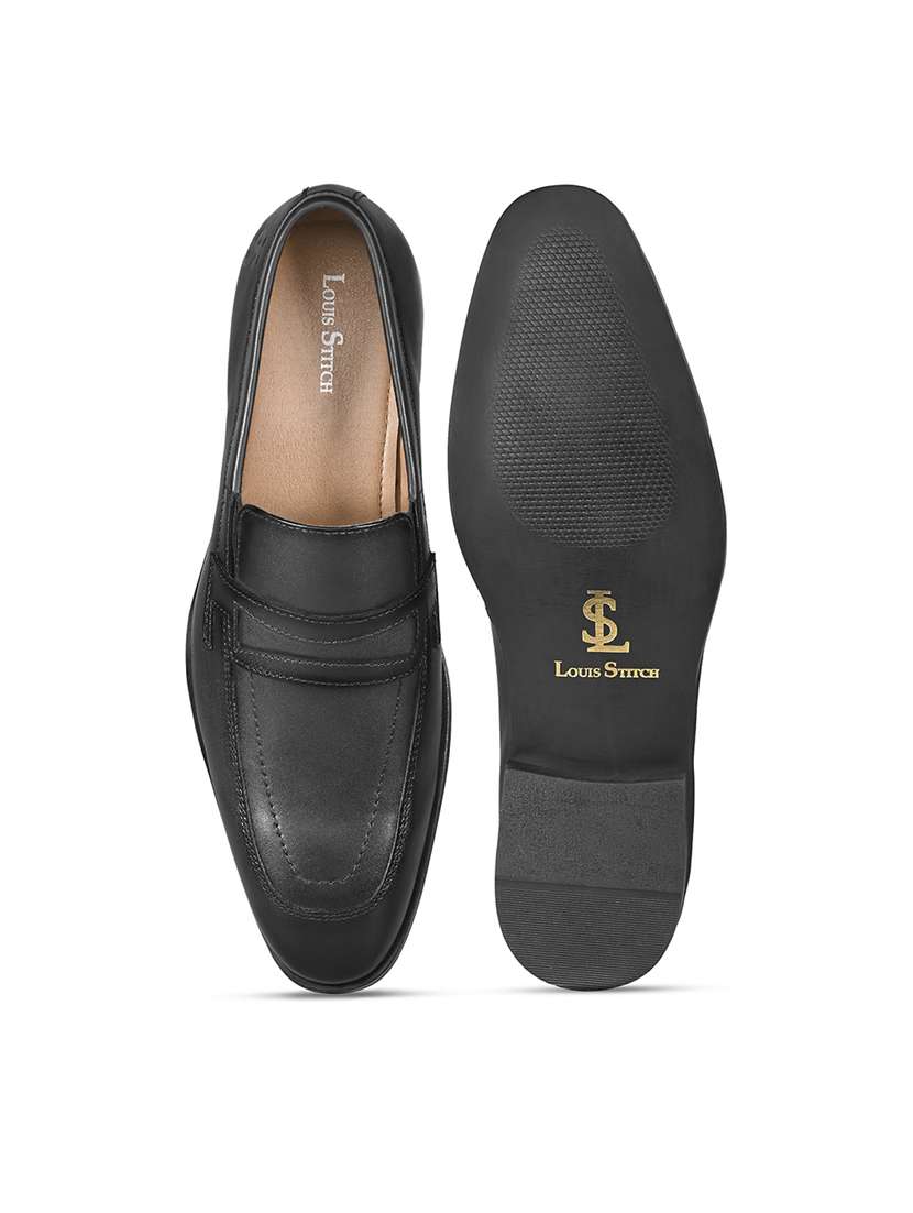 men solid slip on formal shoes - 22379770 -  Standard Image - 5