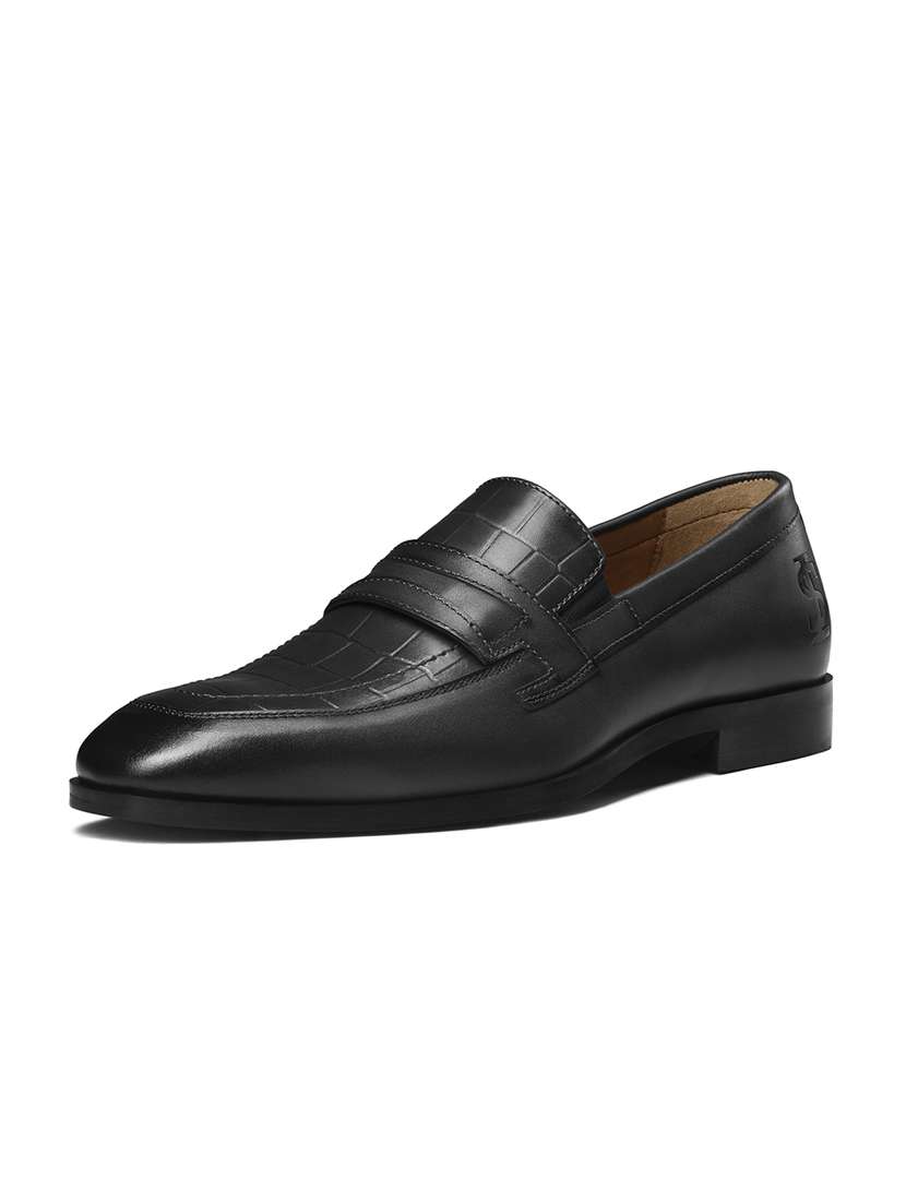 men textured slip on formal shoes - 22379772 -  Standard Image - 3