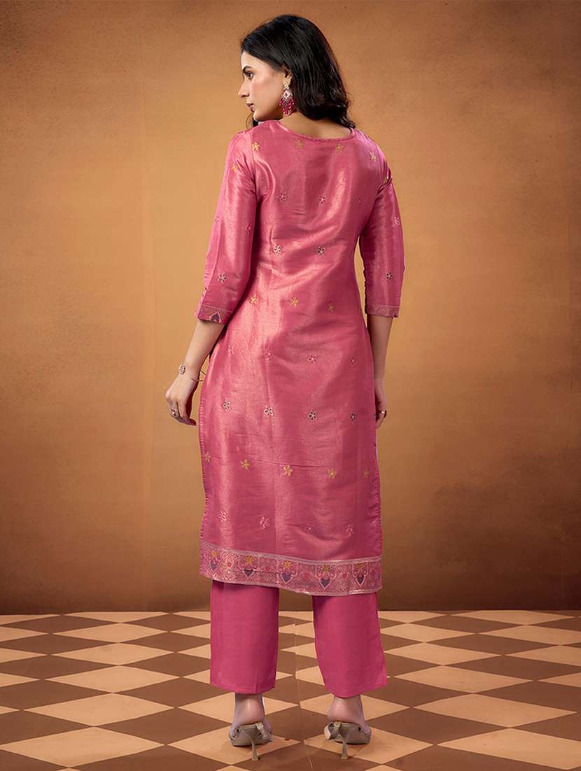 women printed three quarter sleeve kurta pant with dupatta set - 22379785 -  Standard Image - 3