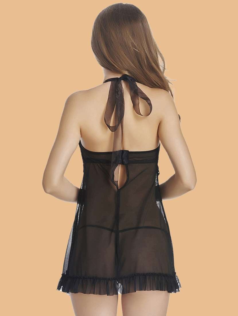 women self designed sleeveless lace babydoll - 22379811 -  Standard Image - 3