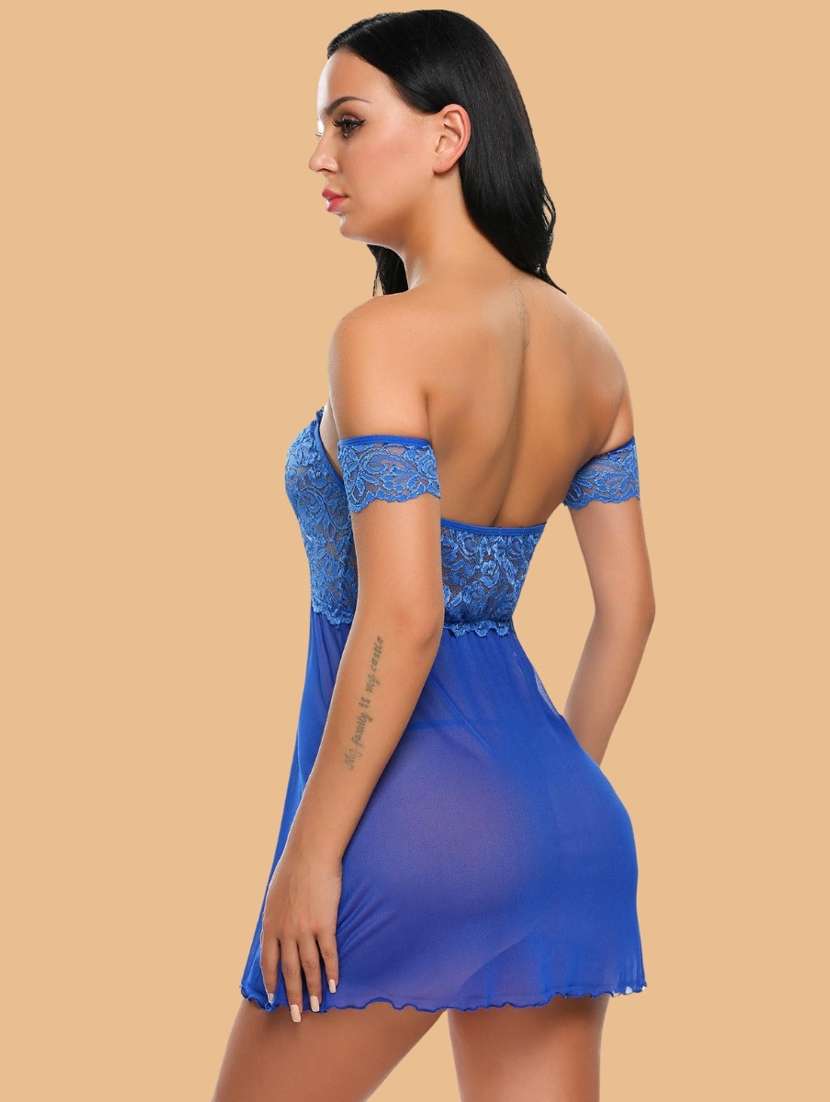 women self designed sleeveless lace babydoll - 22379832 -  Standard Image - 3