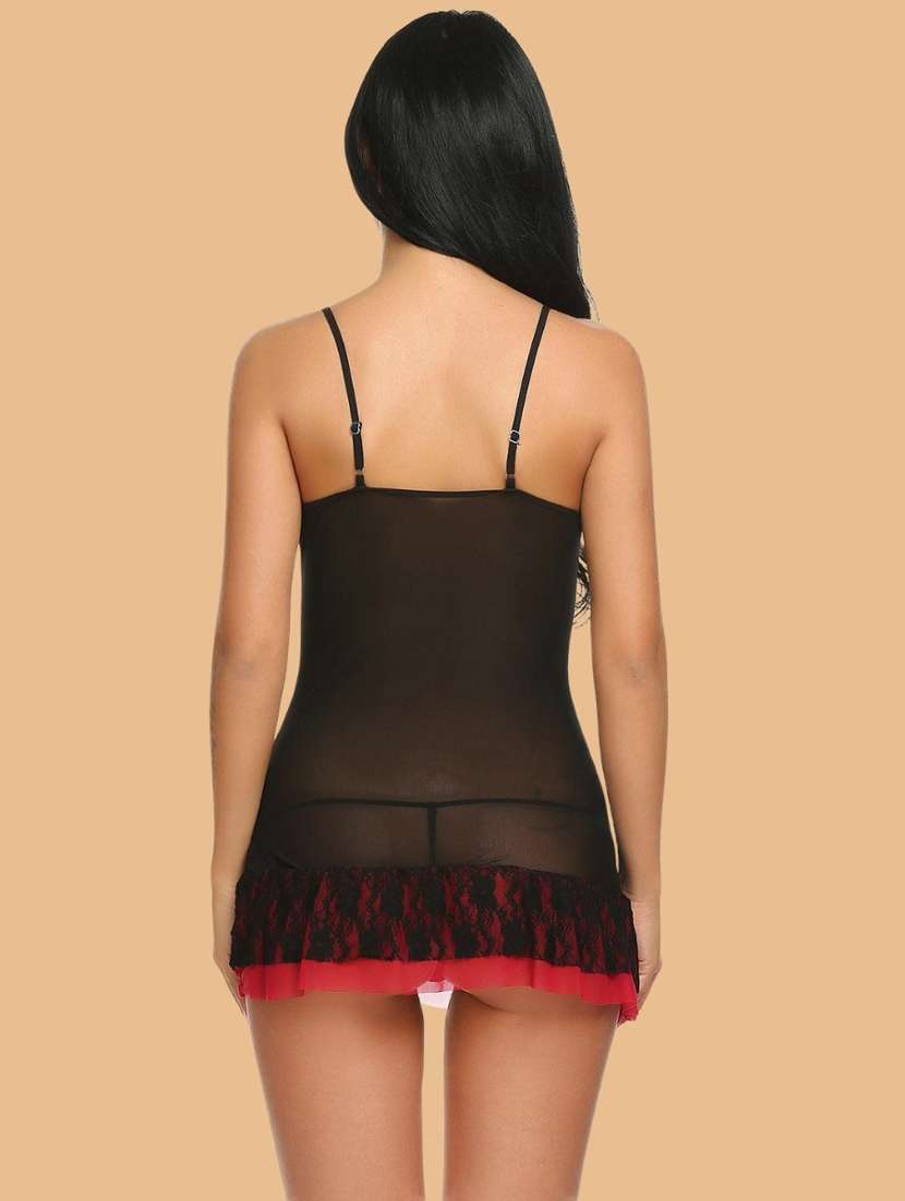 women self designed sleeveless lace babydoll - 22379840 -  Standard Image - 3