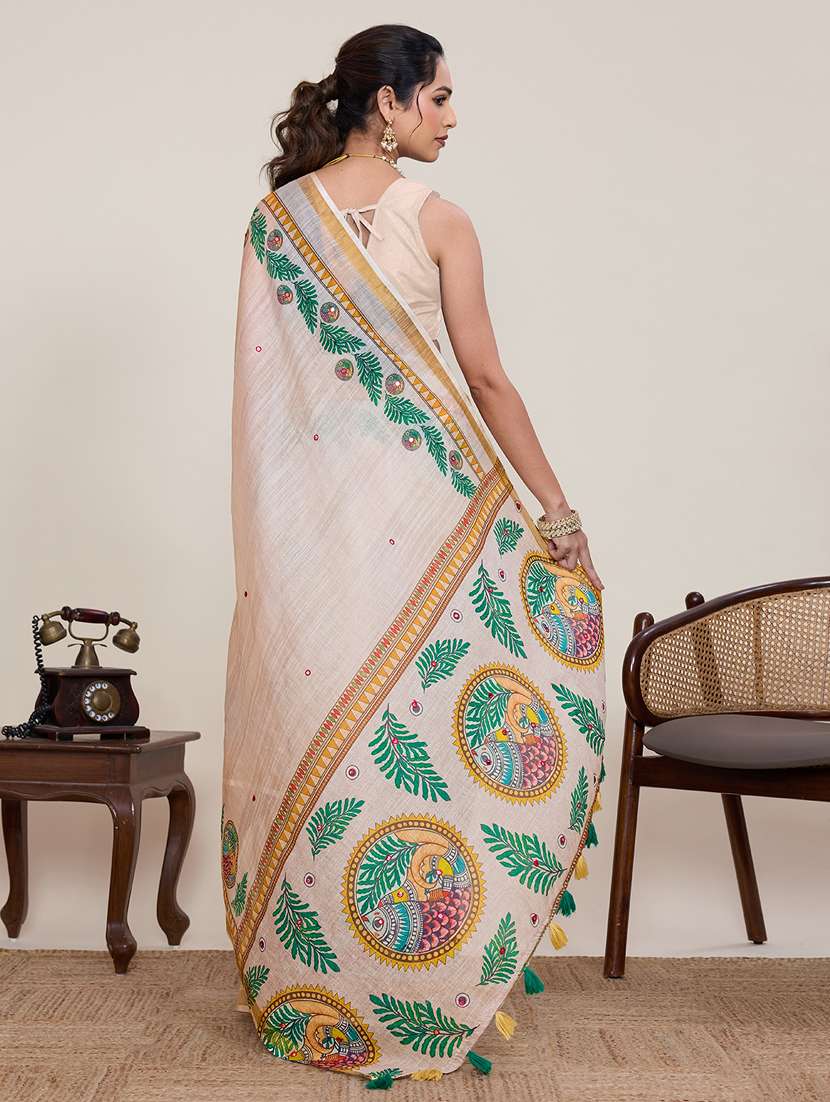 women printed casual wear saree with blouse - 22379869 -  Standard Image - 3