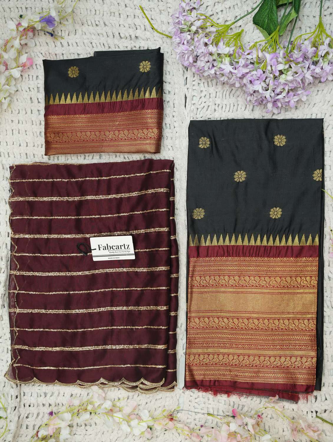 black silk flared lehenga
