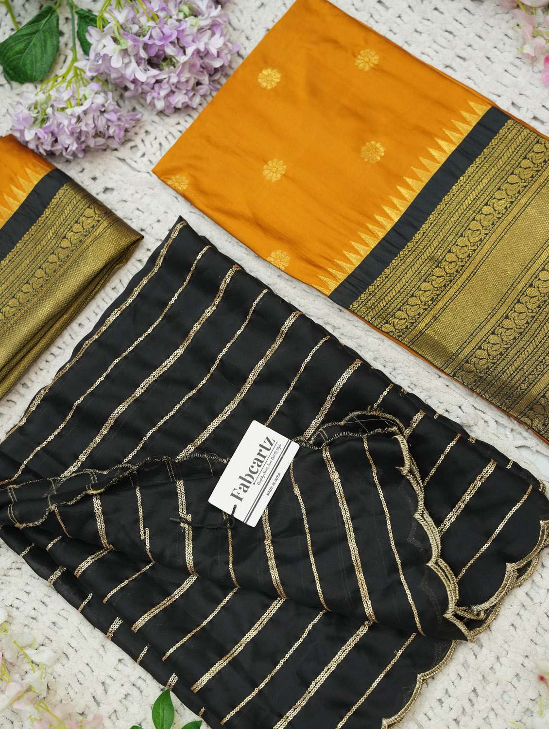 yellow silk flared lehenga - 22379895 -  Standard Image - 3