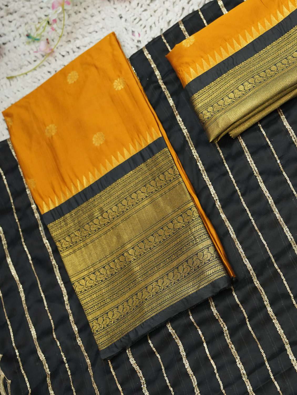 yellow silk flared lehenga - 22379895 -  Standard Image - 5