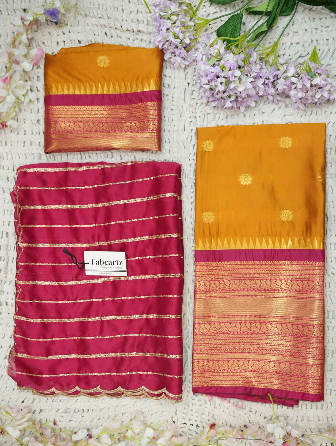 mustard silk flared lehenga