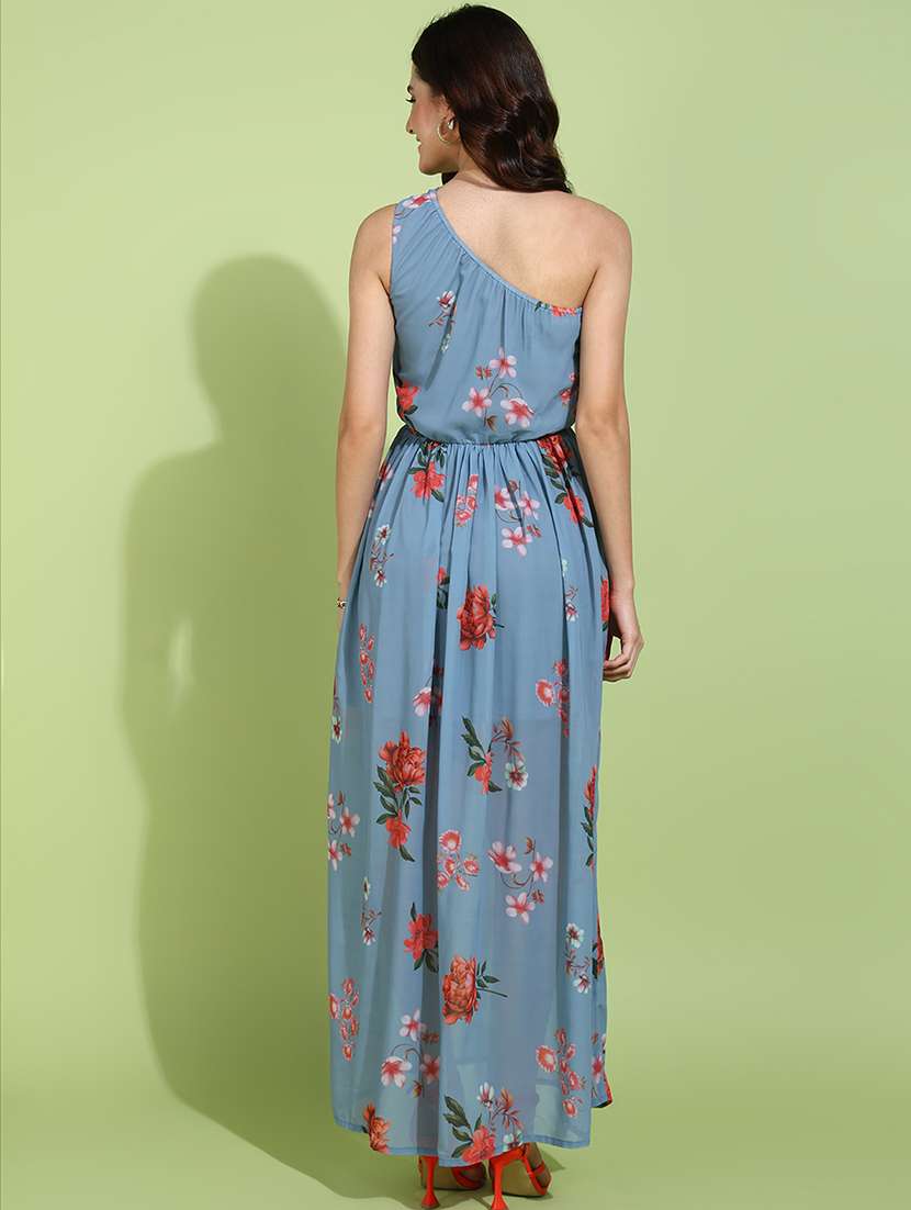 women floral print single shoulder a-line dress - 22379969 -  Standard Image - 3