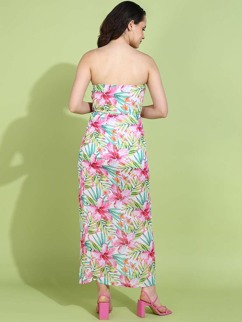 women floral print strapless sheath dress - 22379977 -  Standard Image - 3