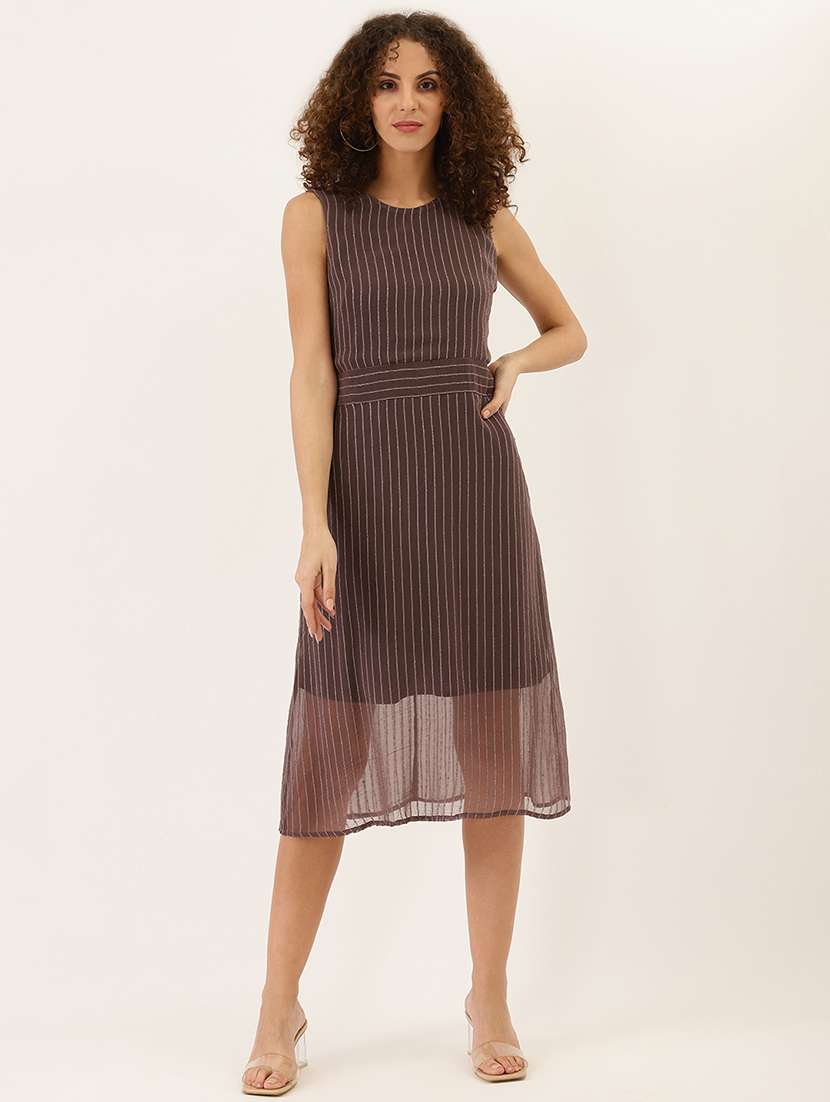 women striped sleeveless a-line dress - 22380024 -  Standard Image - 3
