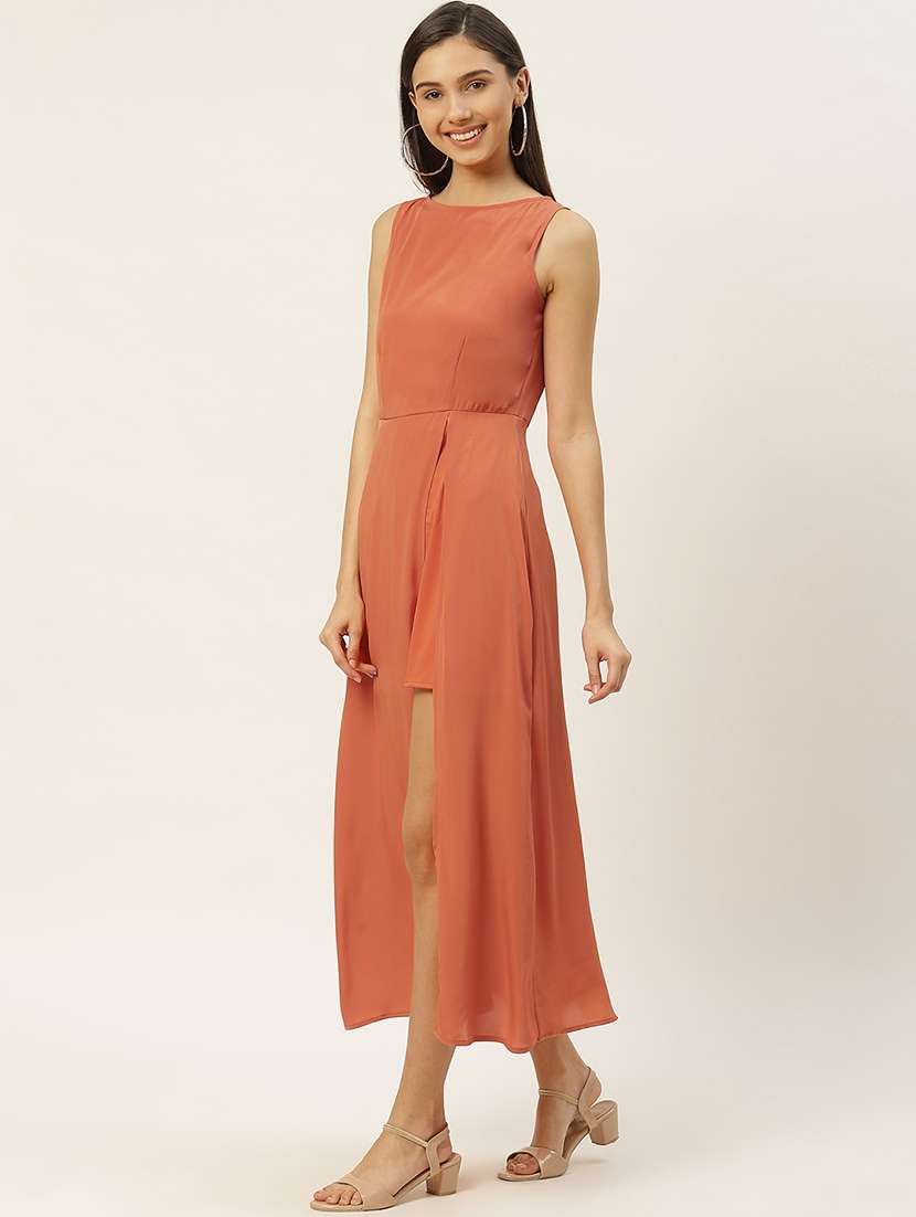 women solid sleeveless a-line dress - 22380040 -  Standard Image - 3