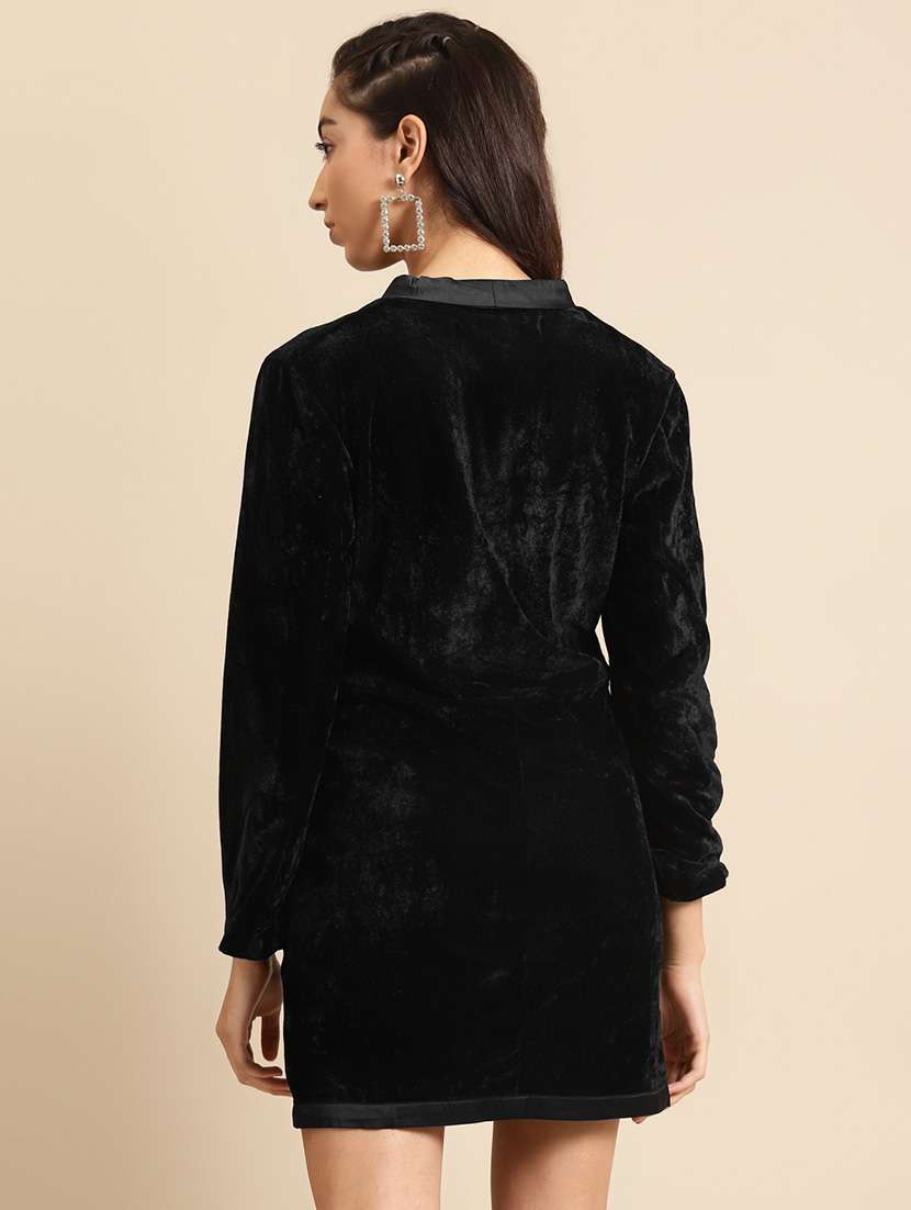 women solid long sleeve sheath dress  - 22380362 -  Standard Image - 3