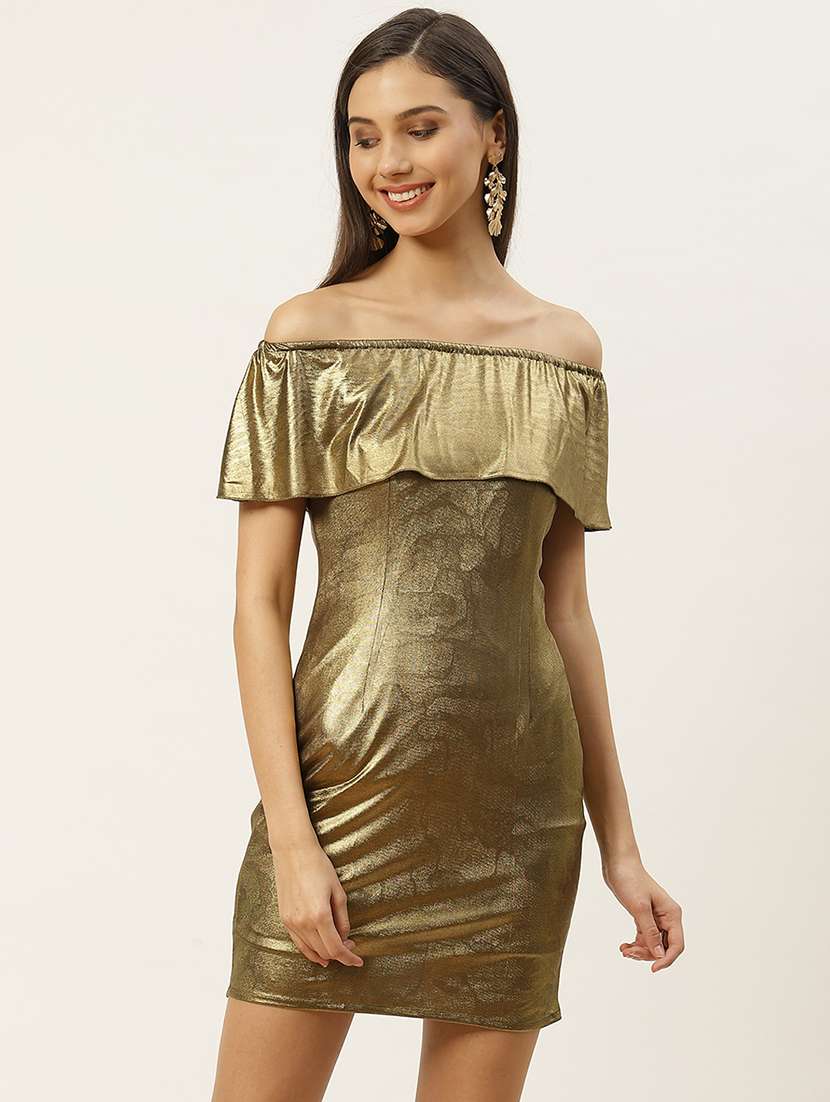 women solid off shouler bodycon dress