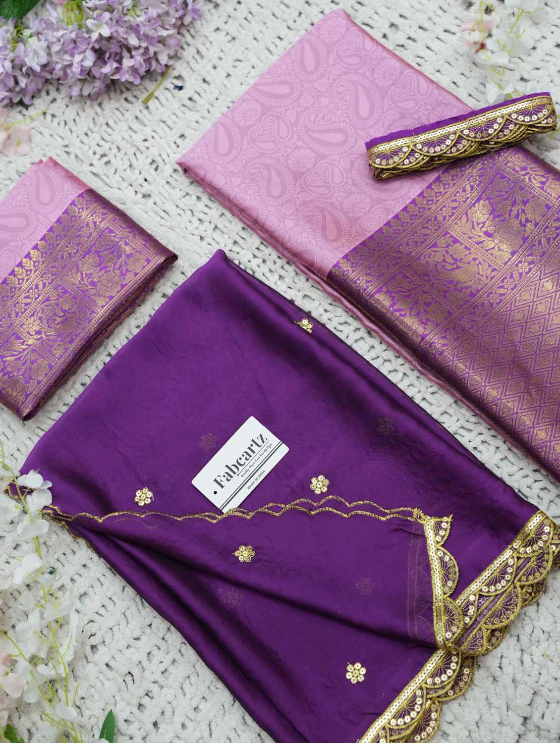 pink silk flared lehenga - 22380560 -  Standard Image - 3