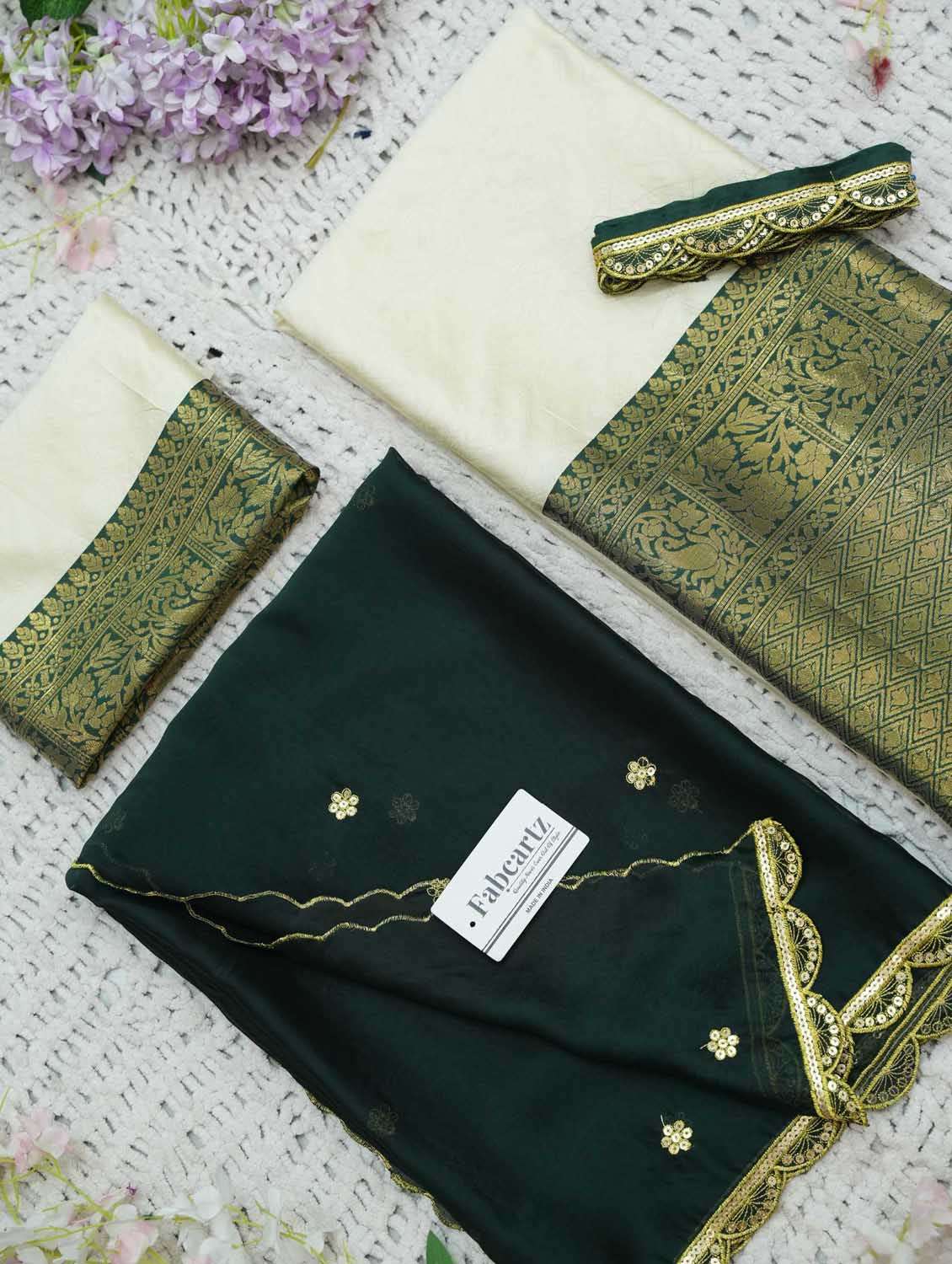 white silk flared lehenga - 22380561 -  Standard Image - 3