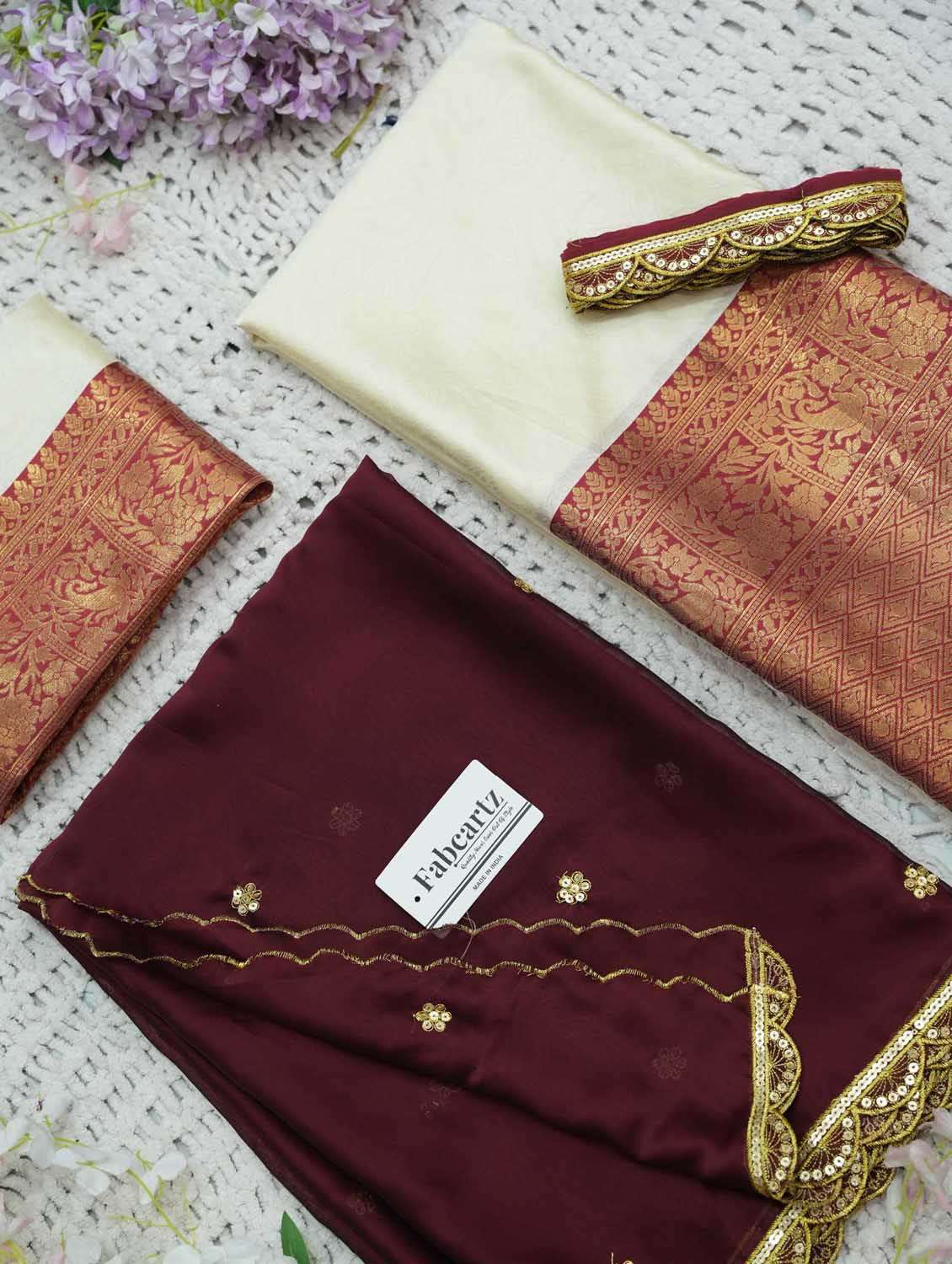Cream Silk Flared Lehenga - 22380562 -  Standard Image - 3