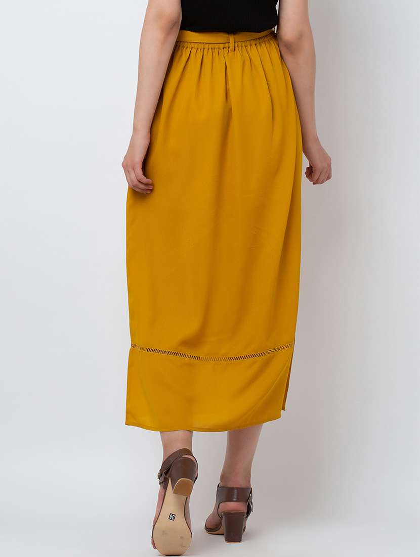 women solid high rise a-line skirt - 22380567 -  Standard Image - 3