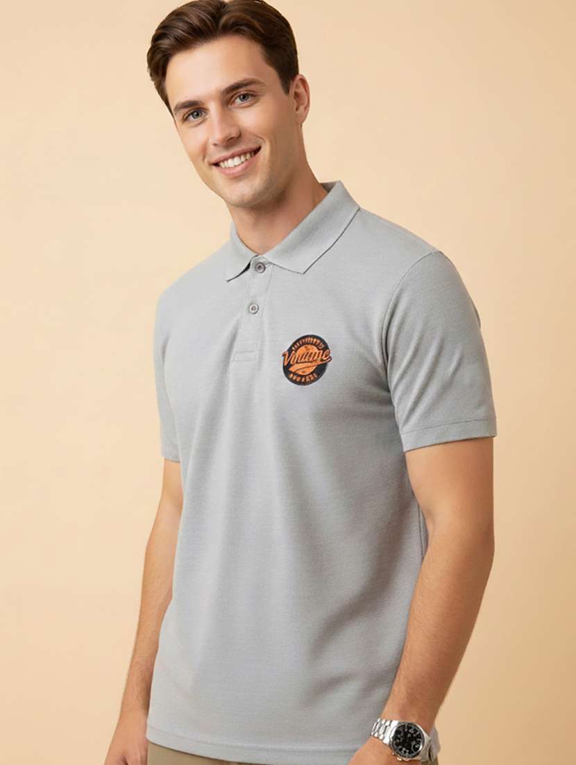 men printed short sleeve regular fit polo t-shirt