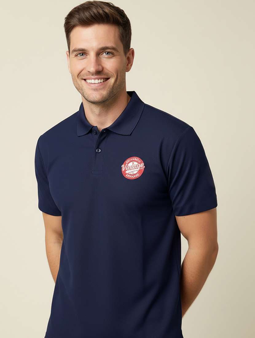 men printed short sleeve regular fit polo t-shirt