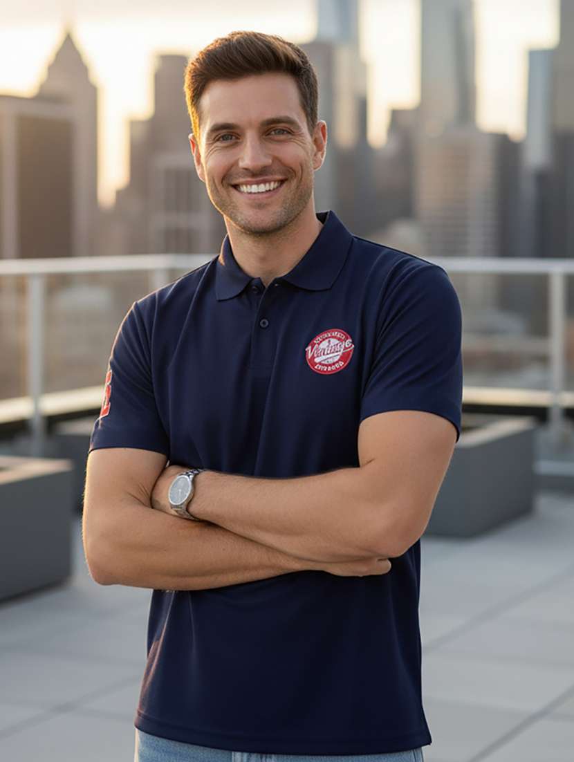 men printed short sleeve regular fit polo t-shirt