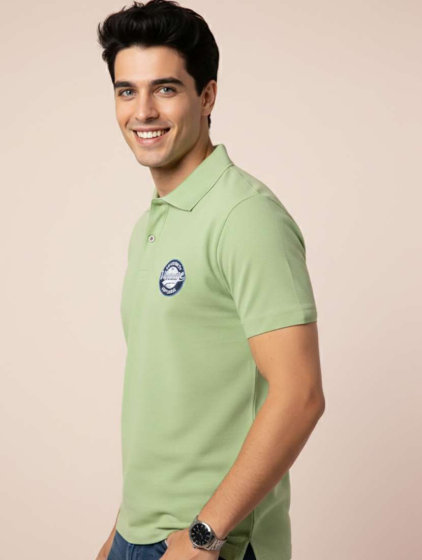 men printed short sleeve regular fit polo t-shirt