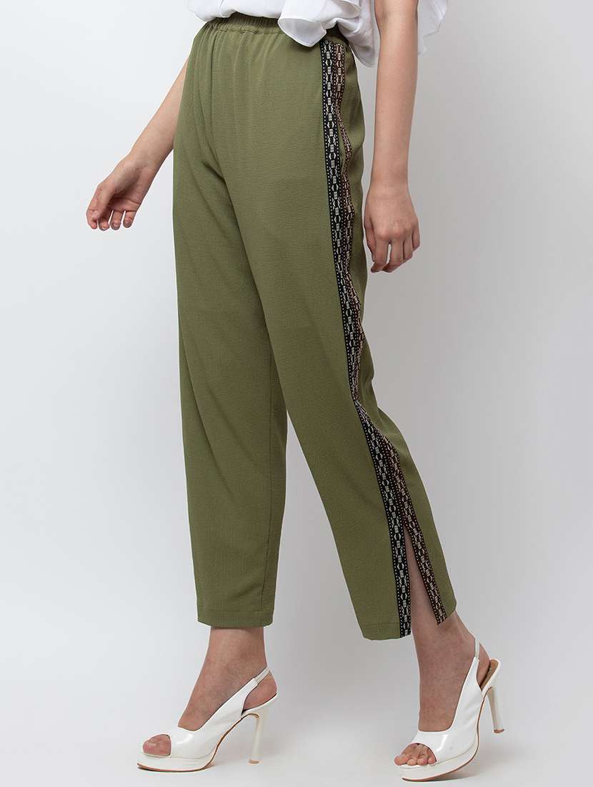 women tapered mid rise straight trouser