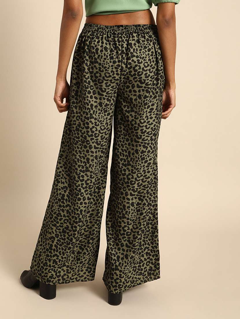 women animal print mid staright palazzo - 22380724 -  Standard Image - 3