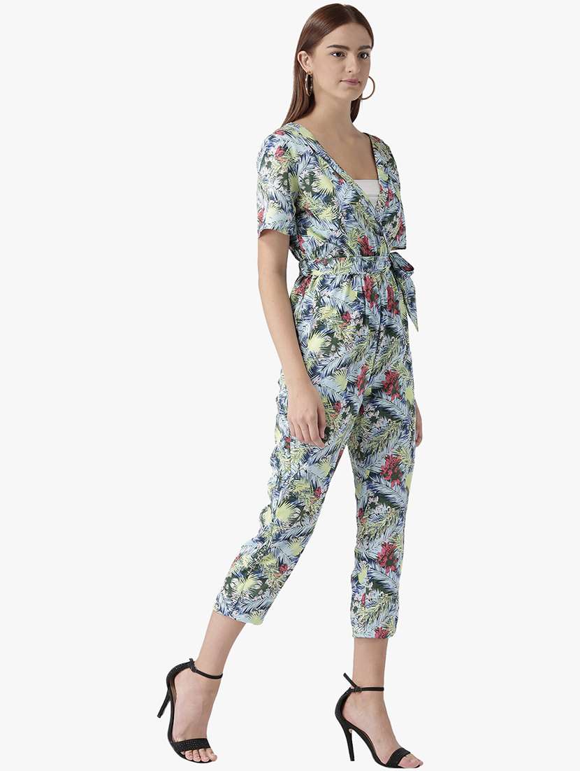 Women Floral Print Short Sleeve Jumpsuit - 22380746 -  Standard Image - 3