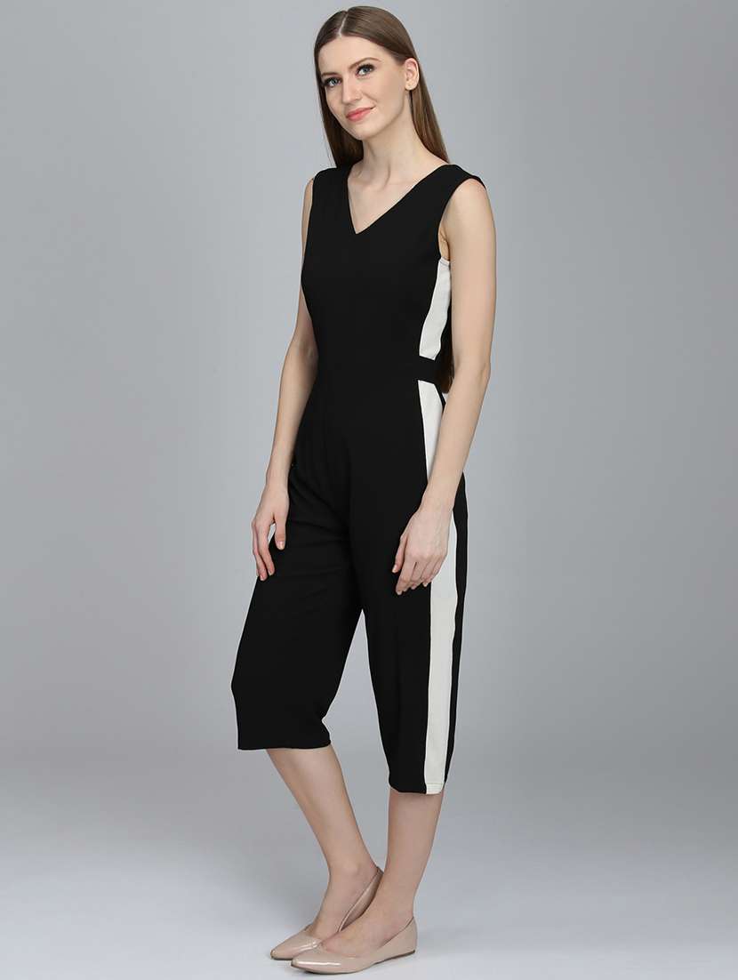 women black solid sleeveless jumpsuit - 22380752 -  Standard Image - 3