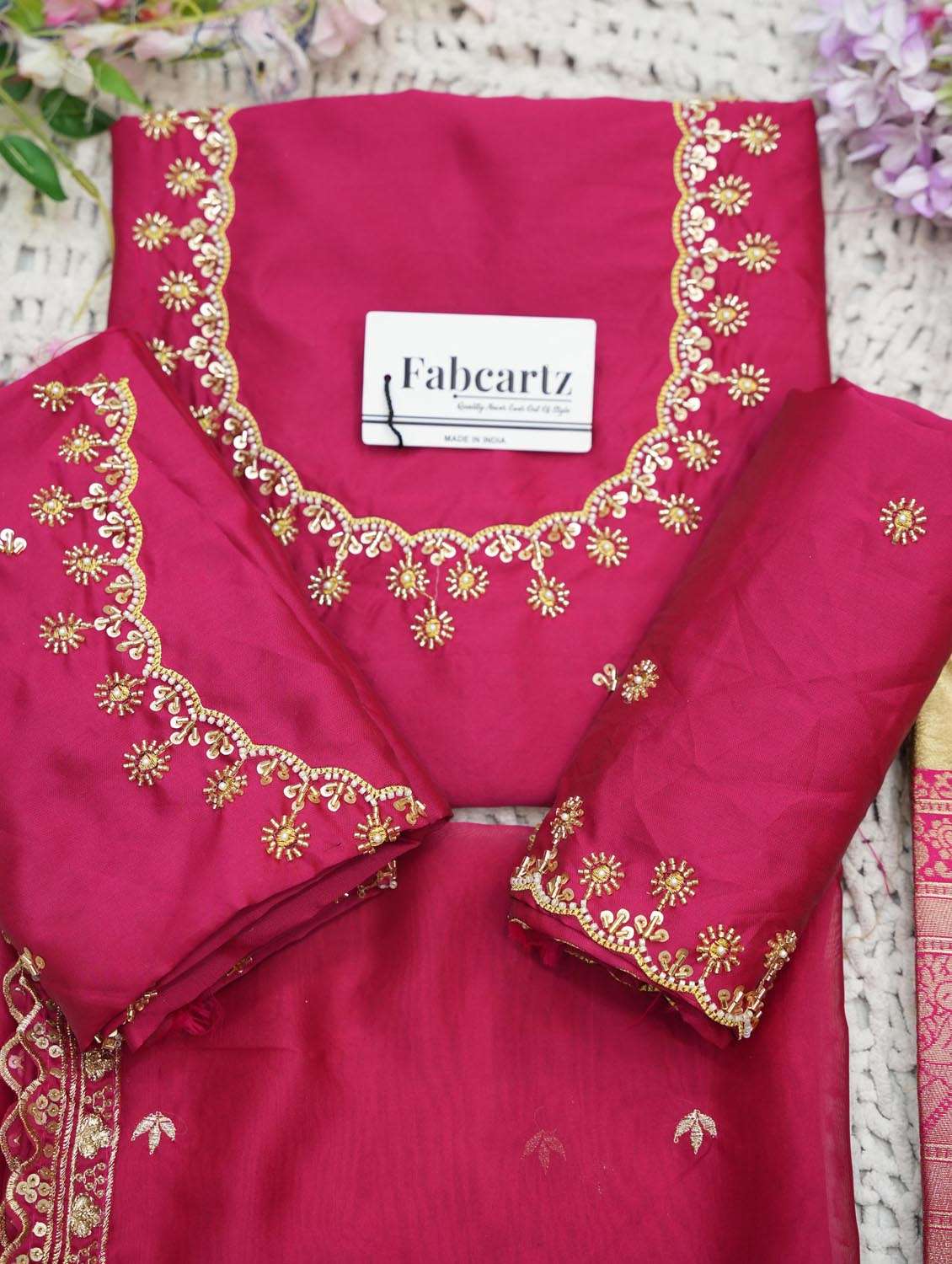beige silk flared lehenga - 22380793 -  Standard Image - 5