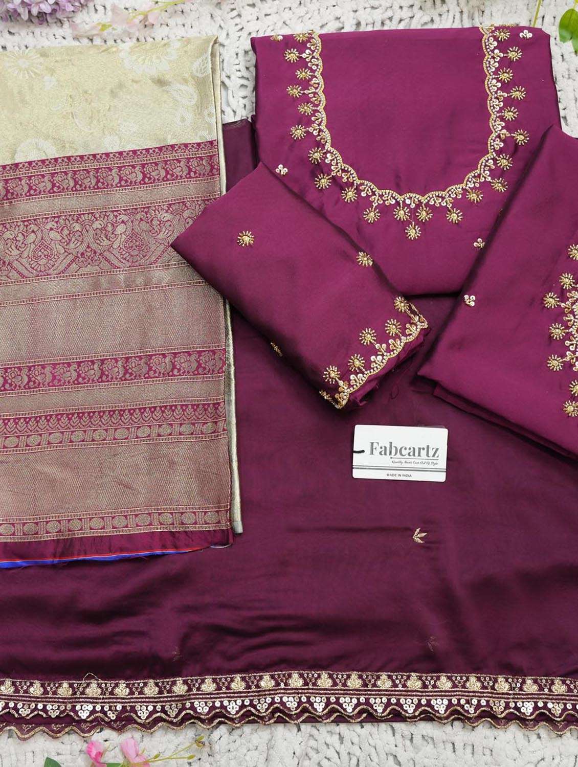 cream silk flared lehenga - 22380796 -  Standard Image - 3