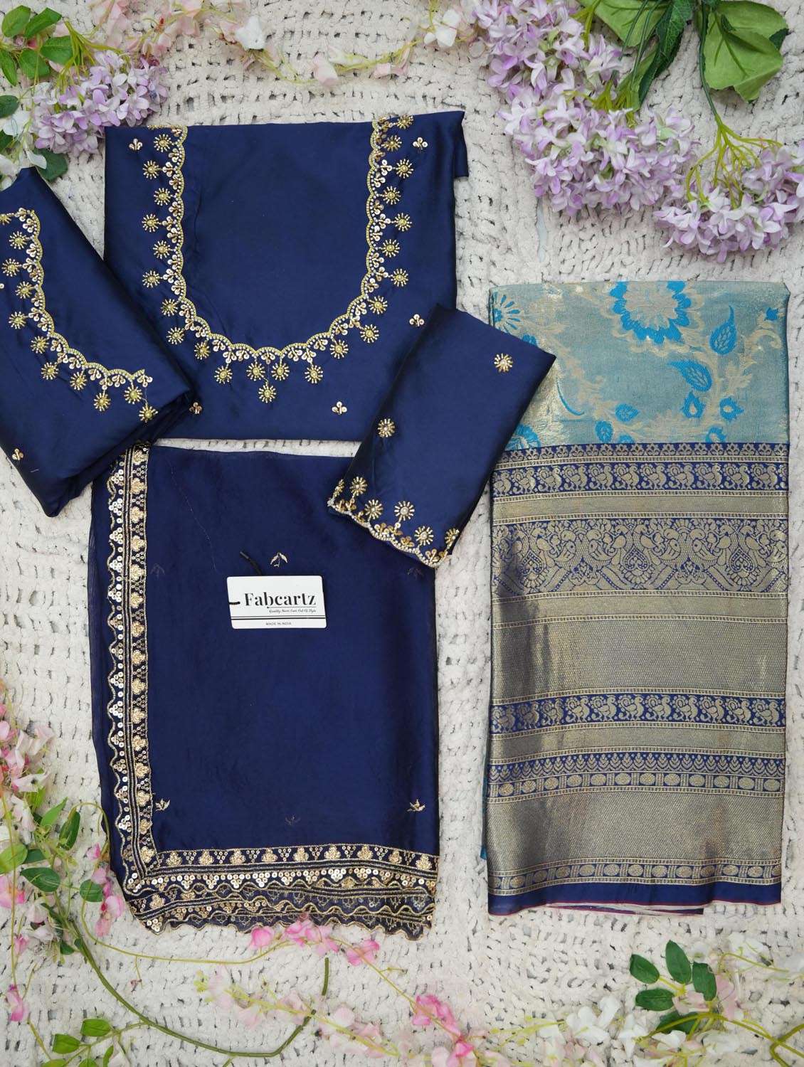 sea green silk flared lehenga