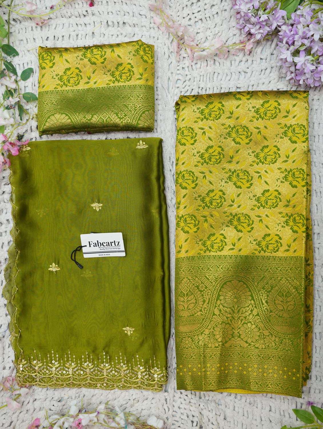 yellow silk flared lehenga