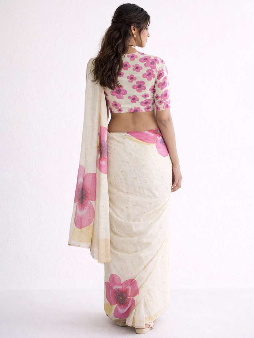 women printed casual wear saree with blouse - 22380906 -  Standard Image - 3
