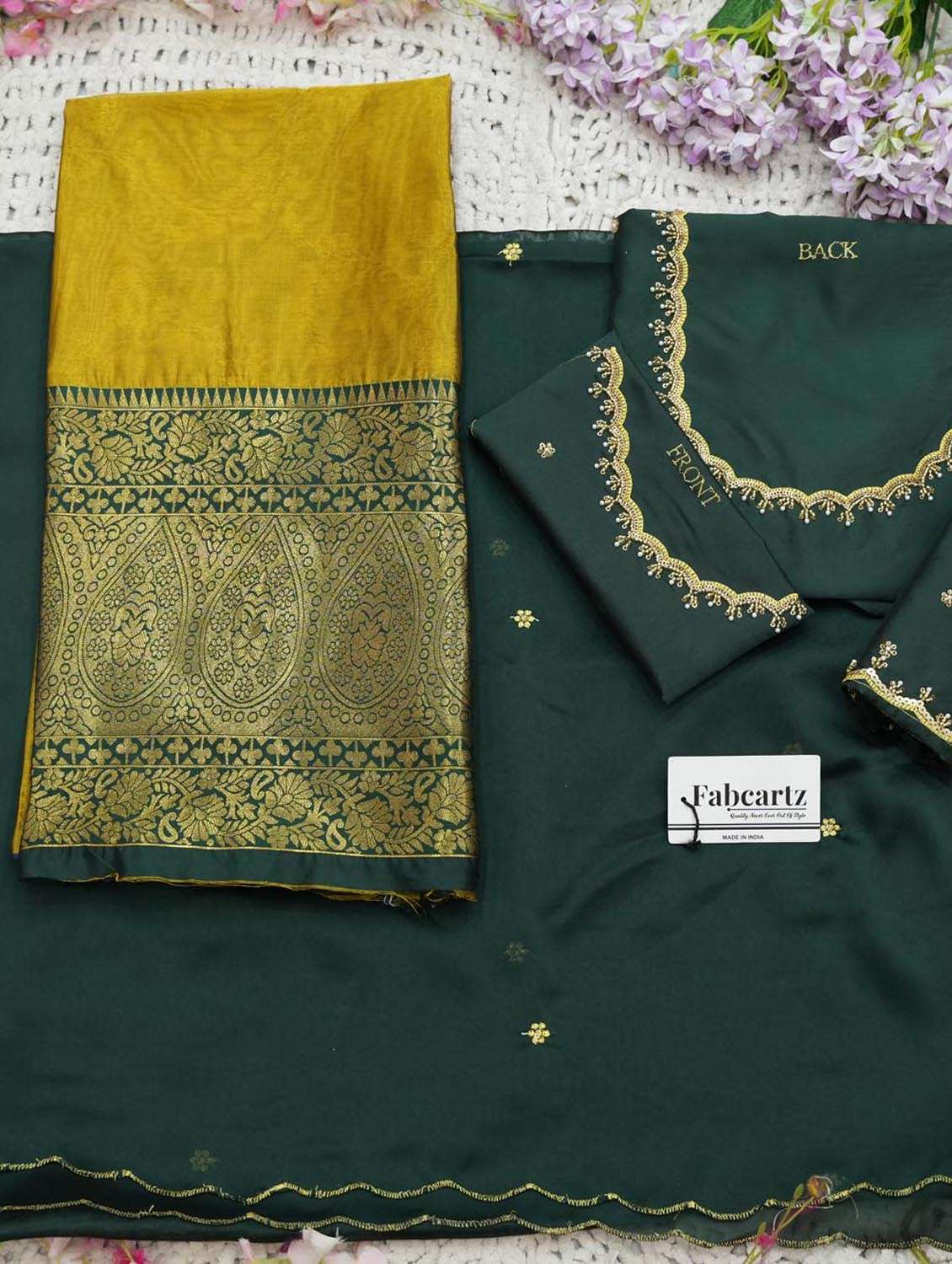 yellow silk flared lehenga - 22380917 -  Standard Image - 3