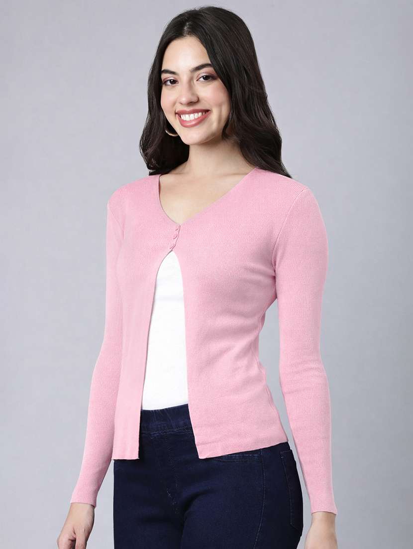 women solid long sleeve regular shrug - 22380924 -  Standard Image - 3