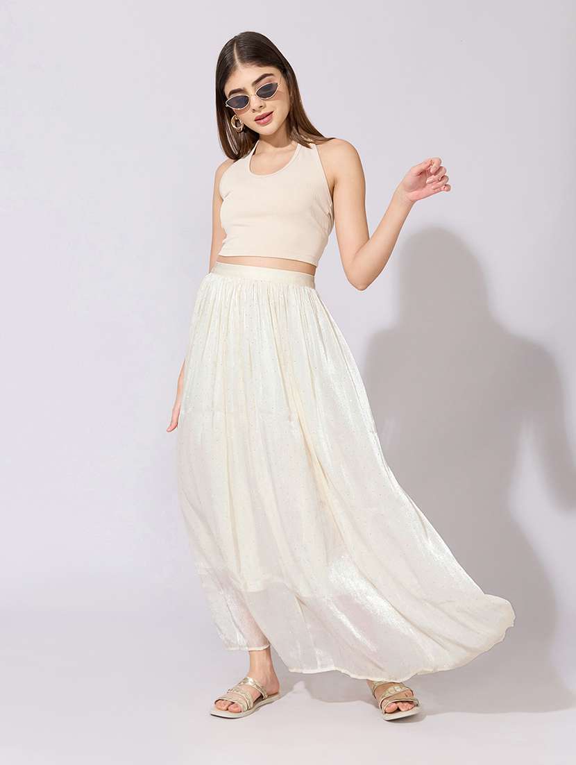 women self designed high rise flared skirt - 22380940 -  Standard Image - 5