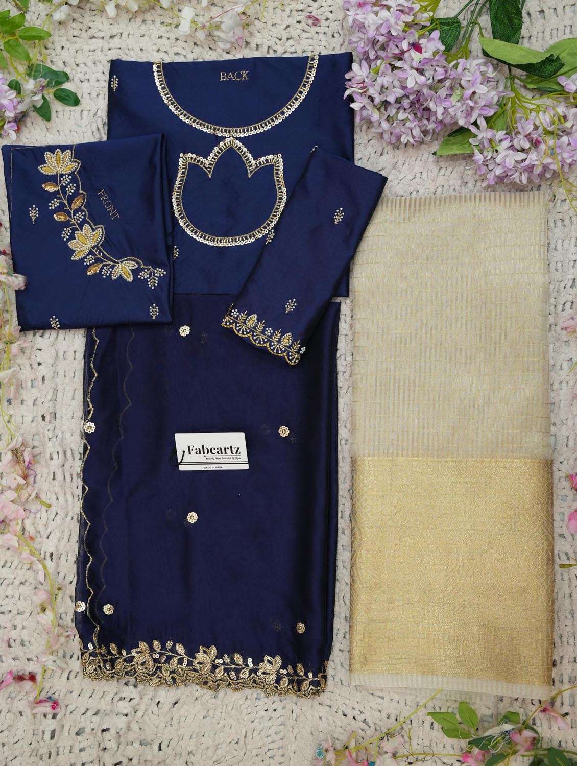 women self design south indian style unstitched lehenga choli set